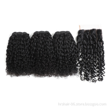 10A Pixie Curls Human Hair Cuticle Aligned Hair Brazilian Hair Cheaper Price Pissy Curly Virgin Brazilian 3 Bundles 100g 10"-20"
